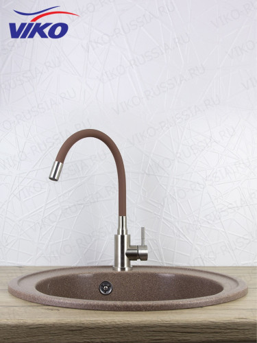 Смеситель VIKO V-4458 для кухни, с гибким изливом, коричневый