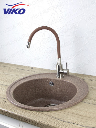 Смеситель VIKO V-4458 для кухни, с гибким изливом, коричневый