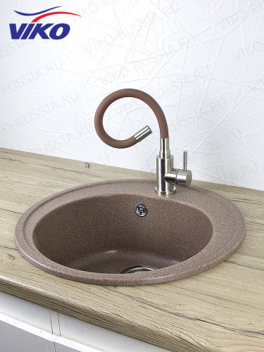 Смеситель VIKO V-4458 для кухни, с гибким изливом, коричневый