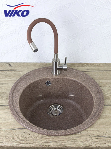 Смеситель VIKO V-4458 для кухни, с гибким изливом, коричневый