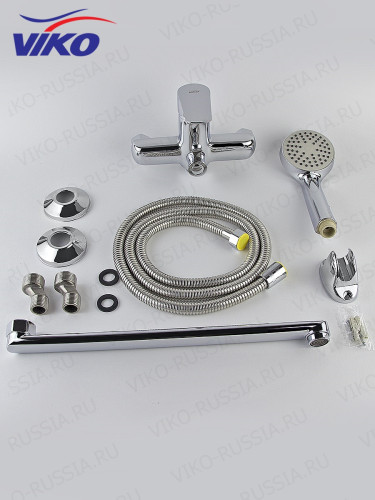 Смеситель VIKO V-4105 для ванны, с кронштейном для душевой лейки, хром