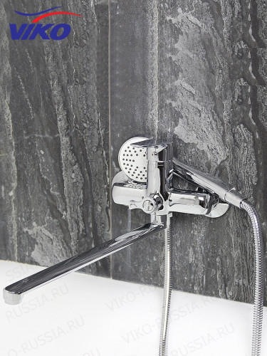 Смеситель VIKO V-4105 для ванны, с кронштейном для душевой лейки, хром