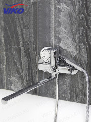 Смеситель VIKO V-4105 для ванны, с кронштейном для душевой лейки, хром