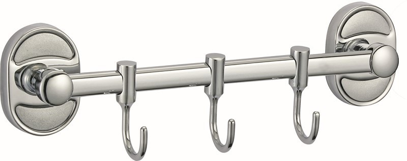 Планка VIKO V-406 Metallic 3 передвижных крючка, Lобщ=265/Lвн=265мм, нержавейка, хром