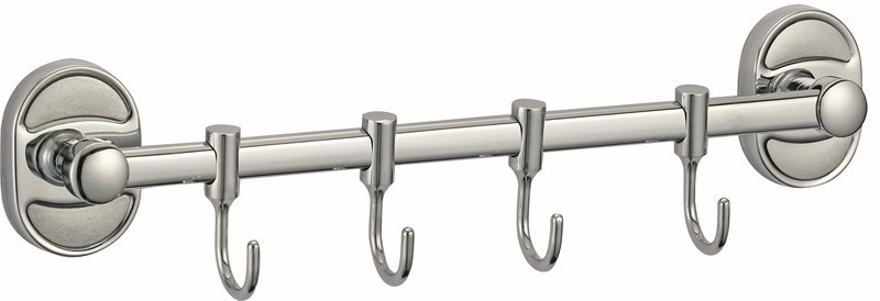 Планка VIKO V-407 Metallic 4 передвижных крючка, Lобщ=340/Lвн=290мм, нержавеющая сталь, хром