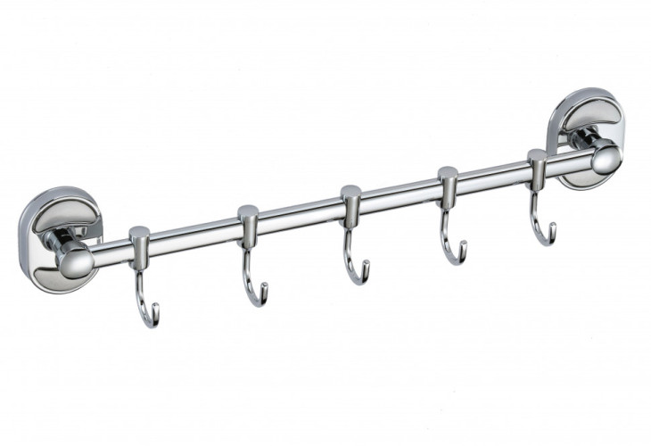 Планка VIKO V-408 Metallic 5 передвижных крючка, Lобщ=400/Lвн=360мм, нержавейка, хром