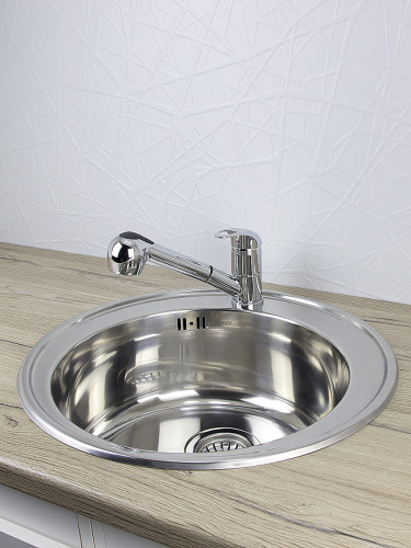 Смеситель для кухни VIKO V-6909 с вытяжной лейкой (лейка SM-032, V-0030)