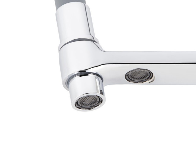 Смеситель VIKO V-5606 для кухни, картридж Ф35мм, с гибким серым изливом, под фильтр, Chrome (латунь)