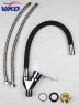 Смеситель VIKO V-4128 для кухни, с гибким ЧЁРНЫМ изливом, Хром